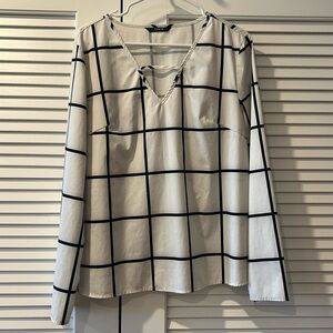 Black and white windowpane SHEIN long sleeve